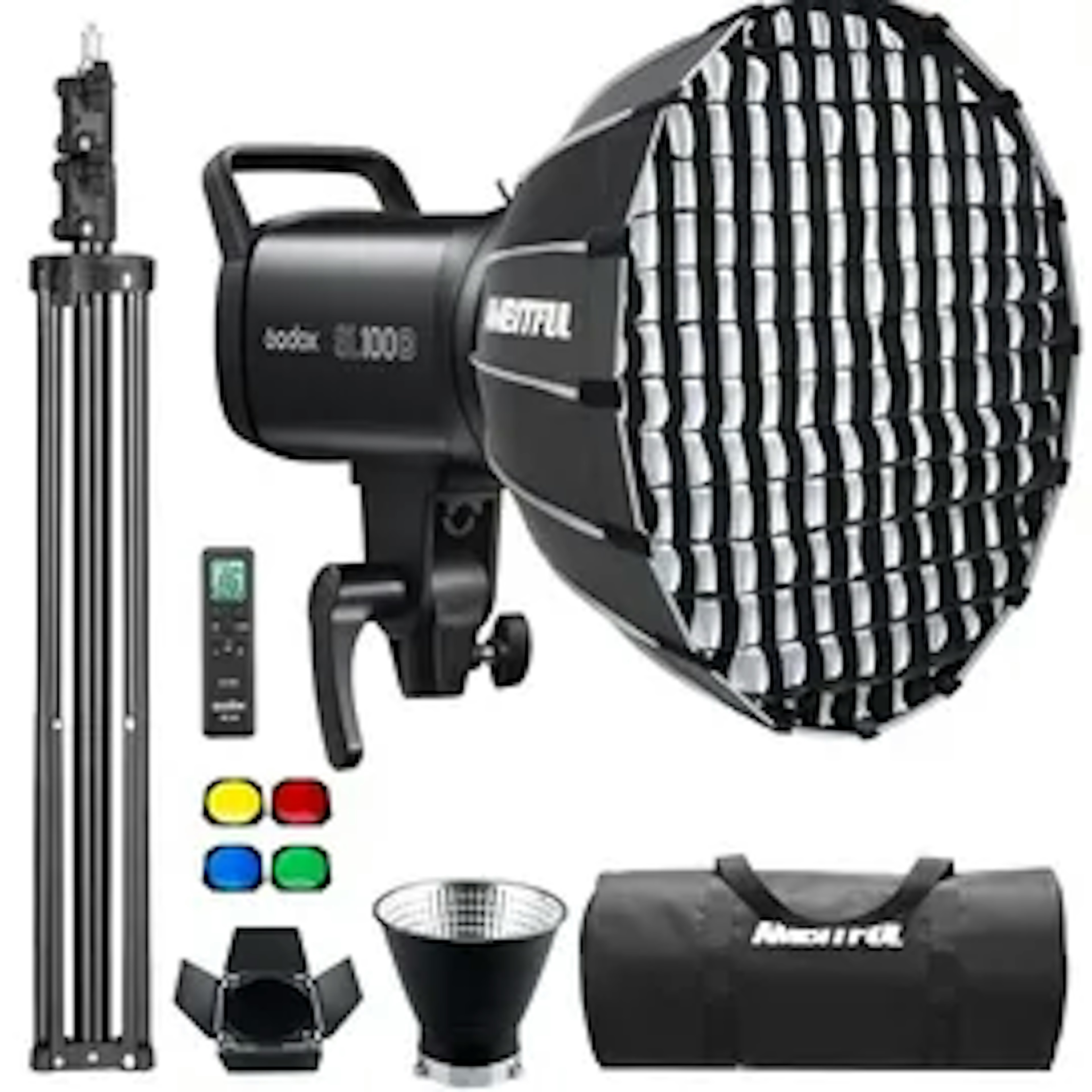 Godox SL100D SL-100D 100W 5600K White Version LCD Panel LED Video Light Continuous Output Bowens Mount Studio Light with P60 Quick Installa